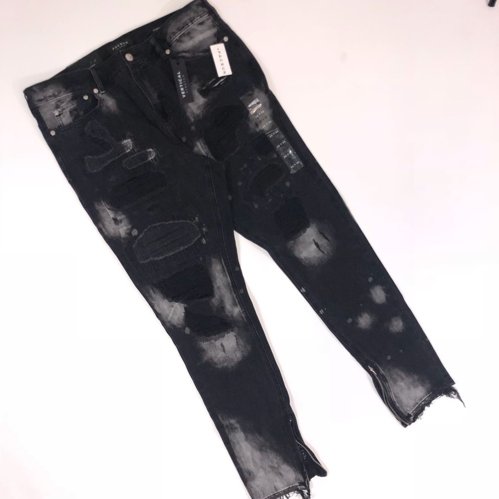 PacSun Black bleached skinny jeans